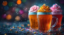 two glasses with frosting on top