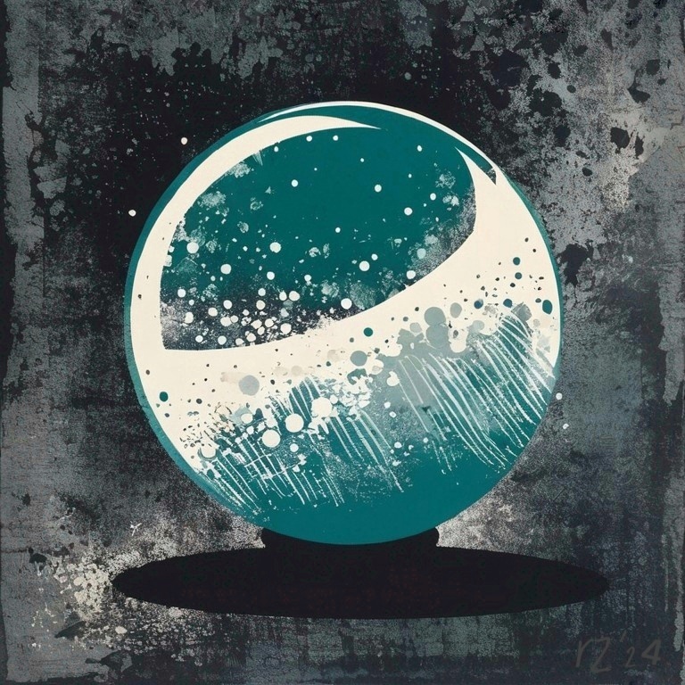 a painting of a crystal ball