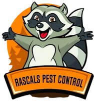 a cartoon raccoon with a yellow banner