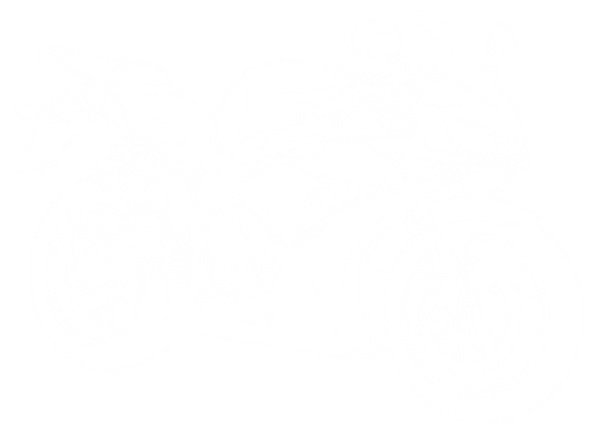 a white line drawing of a motorcycle