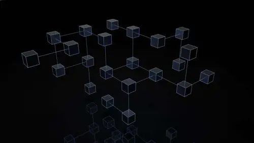 a network of cubes and lines