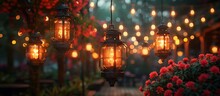 lanterns with flowers and lights