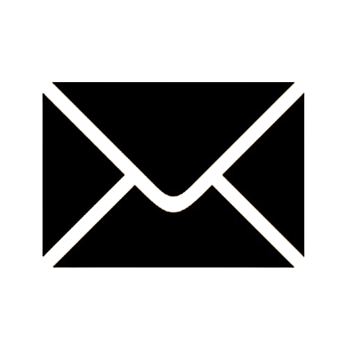 a black envelope with a white line