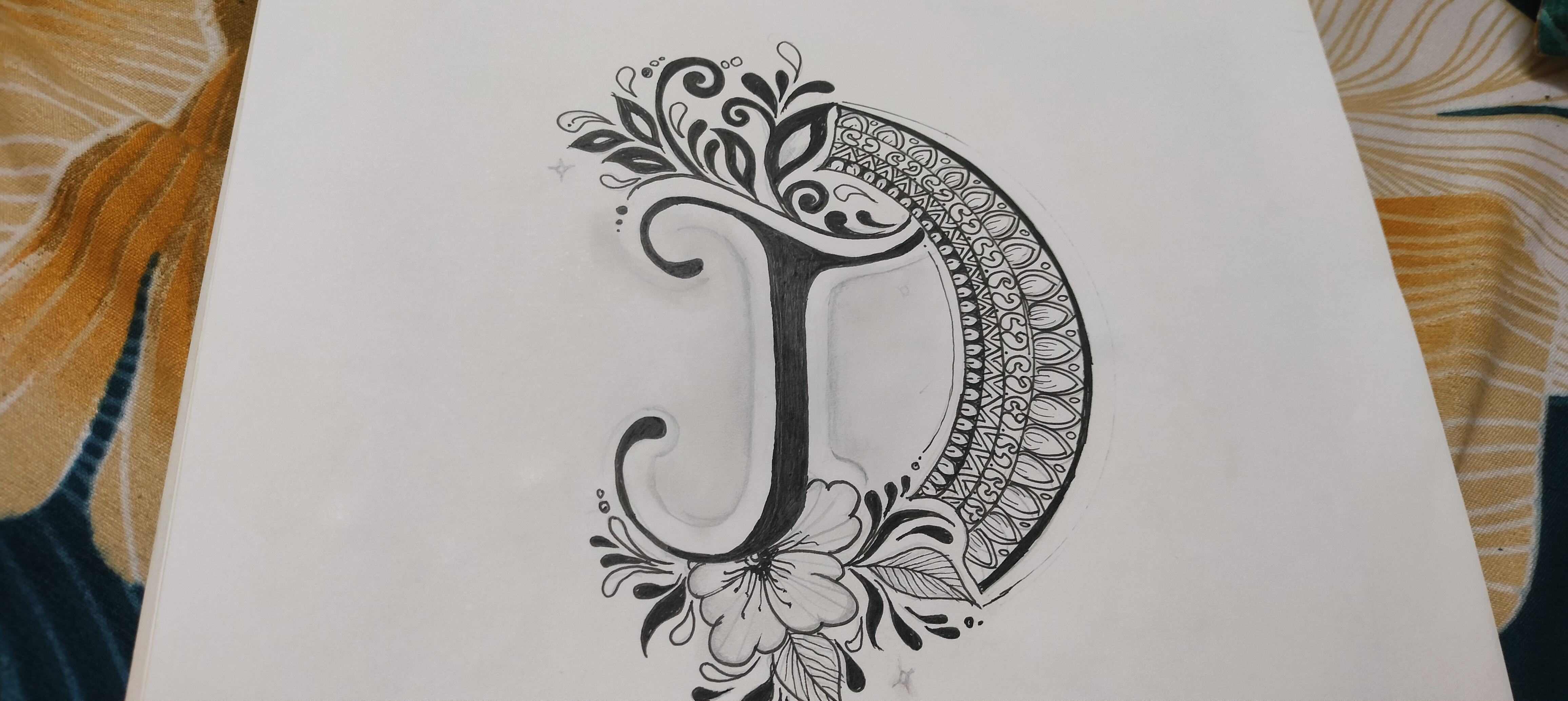 a drawing of a letter