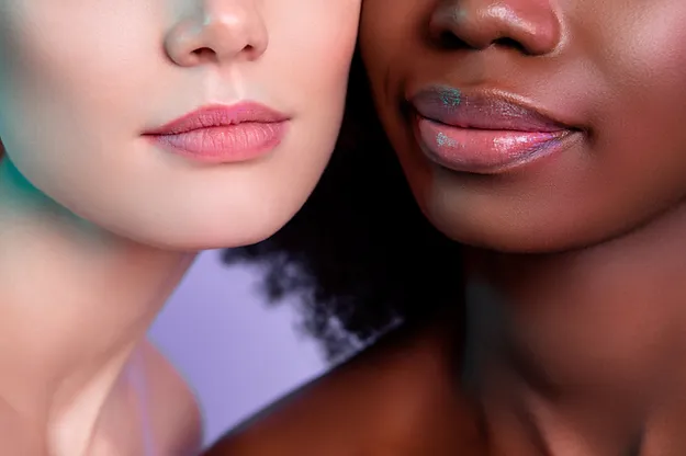 close up of women's lips and mouth of a woman's face