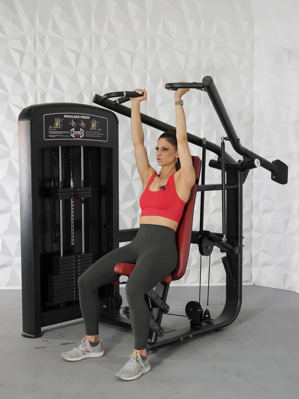 a woman working out on a machine
