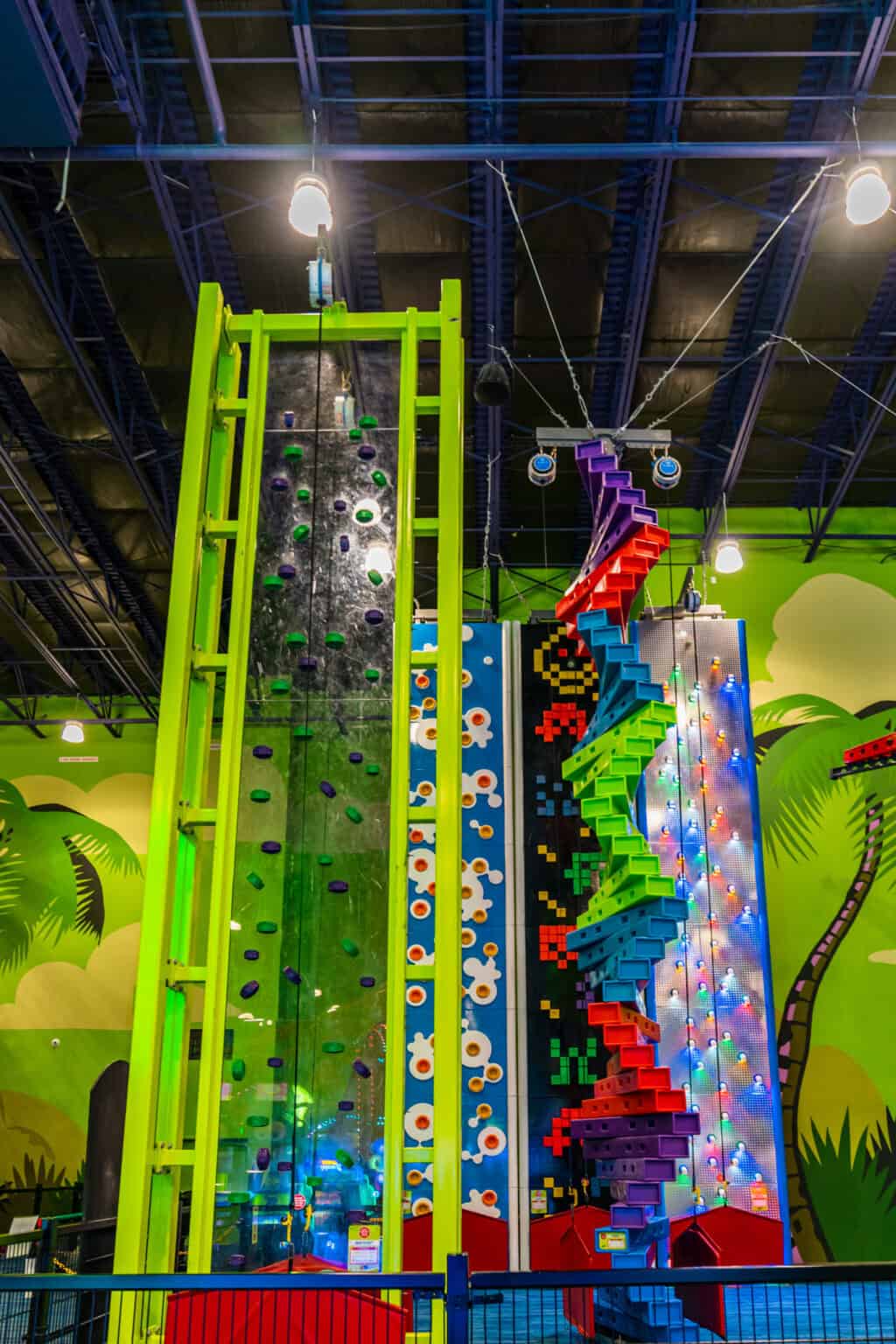 a climbing wall in a room