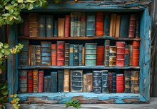 a shelf full of books