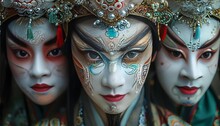 a group of women with face paint