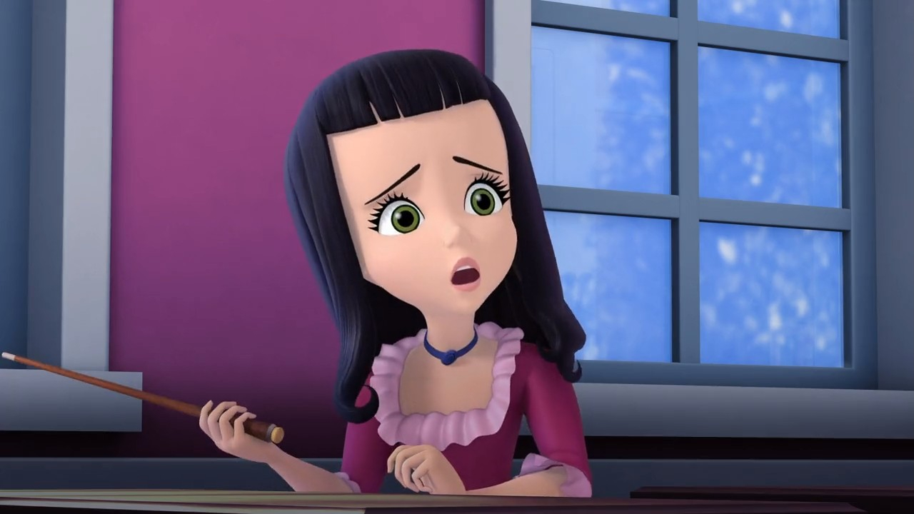 cartoon of a girl with a surprised expression