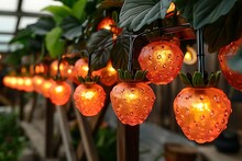 a row of lights on a plant