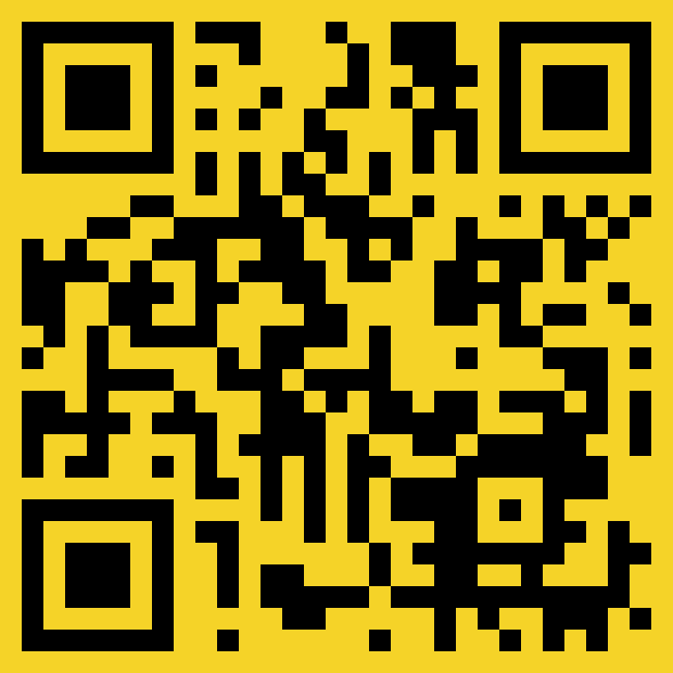 a yellow and black qr code