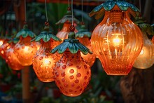 a group of orange lanterns