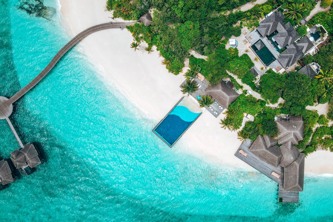 a pool on a beach