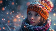 a woman wearing a hat and scarf