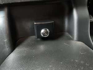 a keyhole in a car