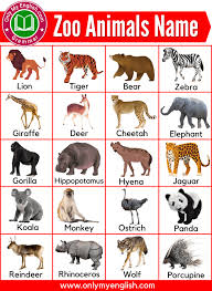 a chart of animals with text