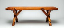 a wooden bench with legs