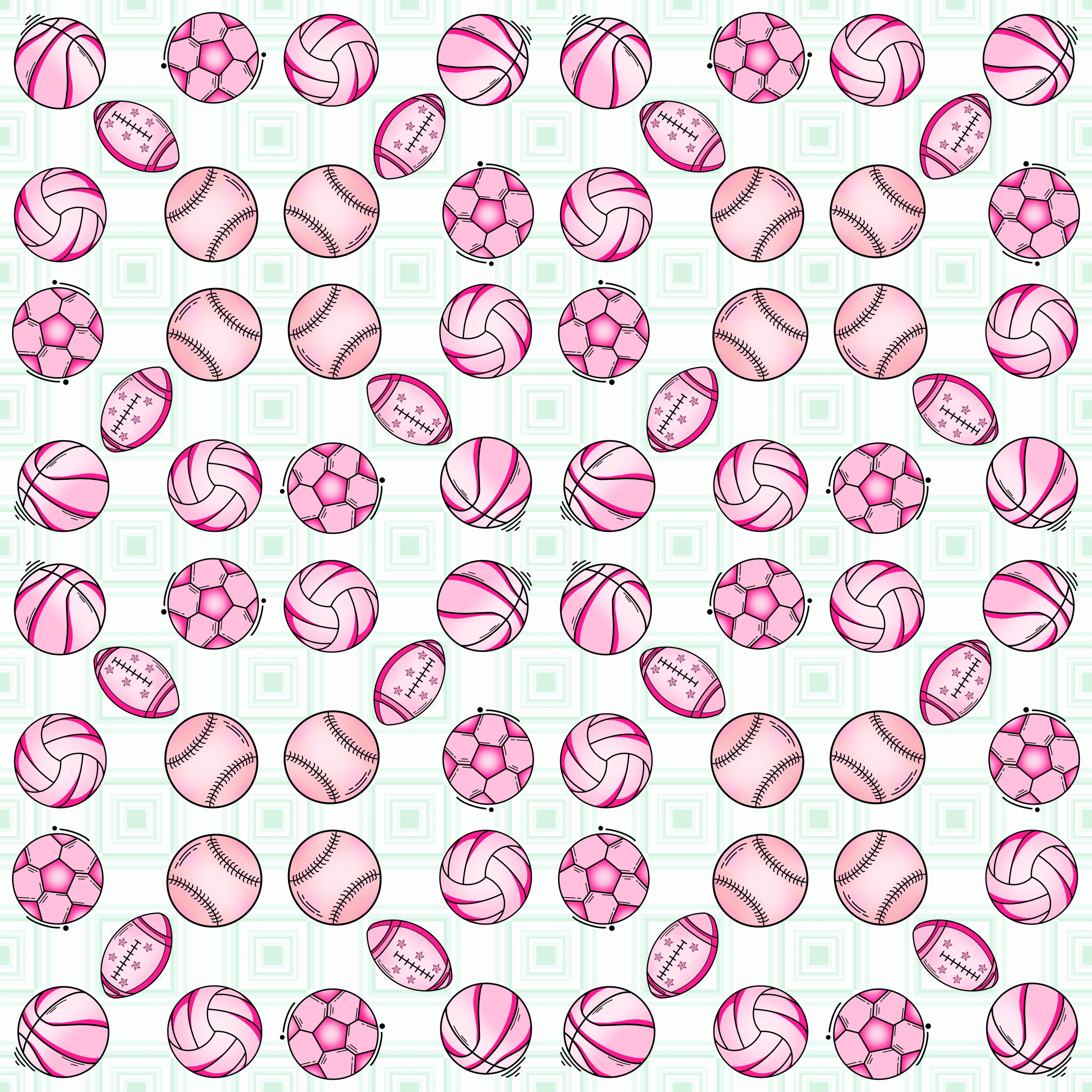 a group of pink balls