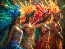 a group of women wearing colorful clothing