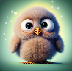 a cartoon of a baby owl