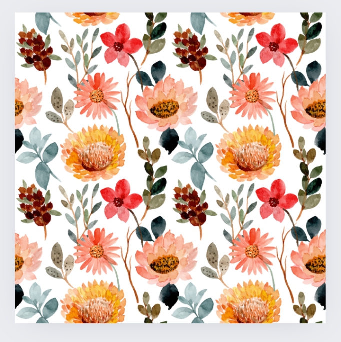 a pattern of flowers and leaves