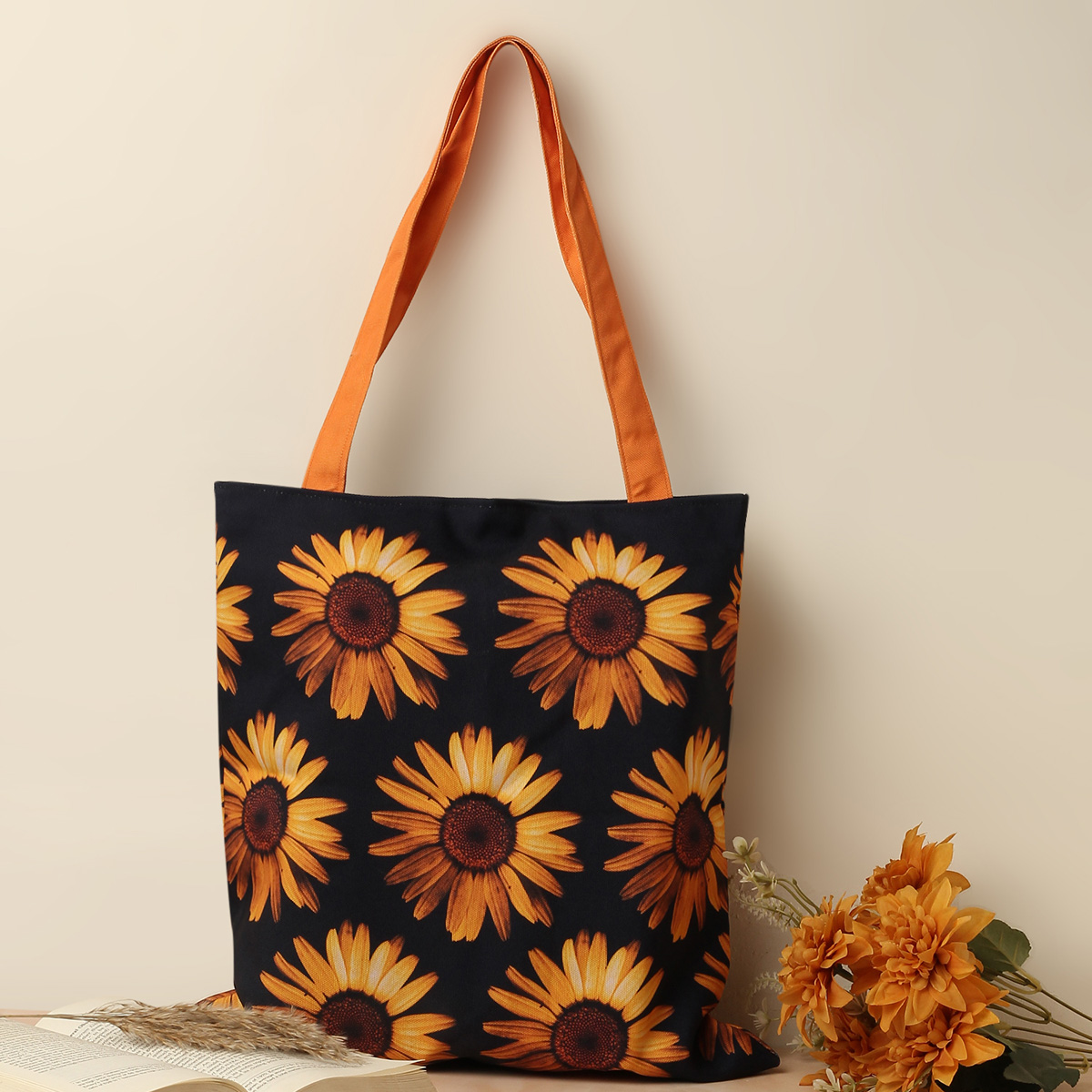 a bag with flowers on it