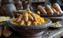 a bowl of turmeric powder