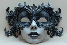 a mask with a face and lips