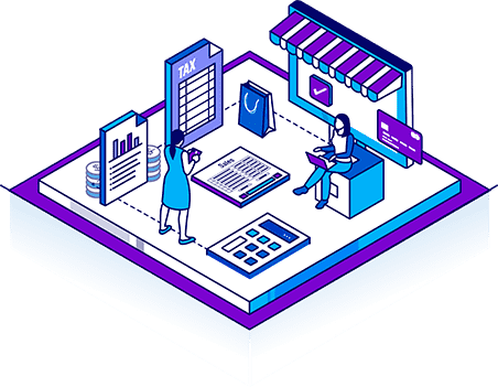 a isometric illustration of a woman and a woman