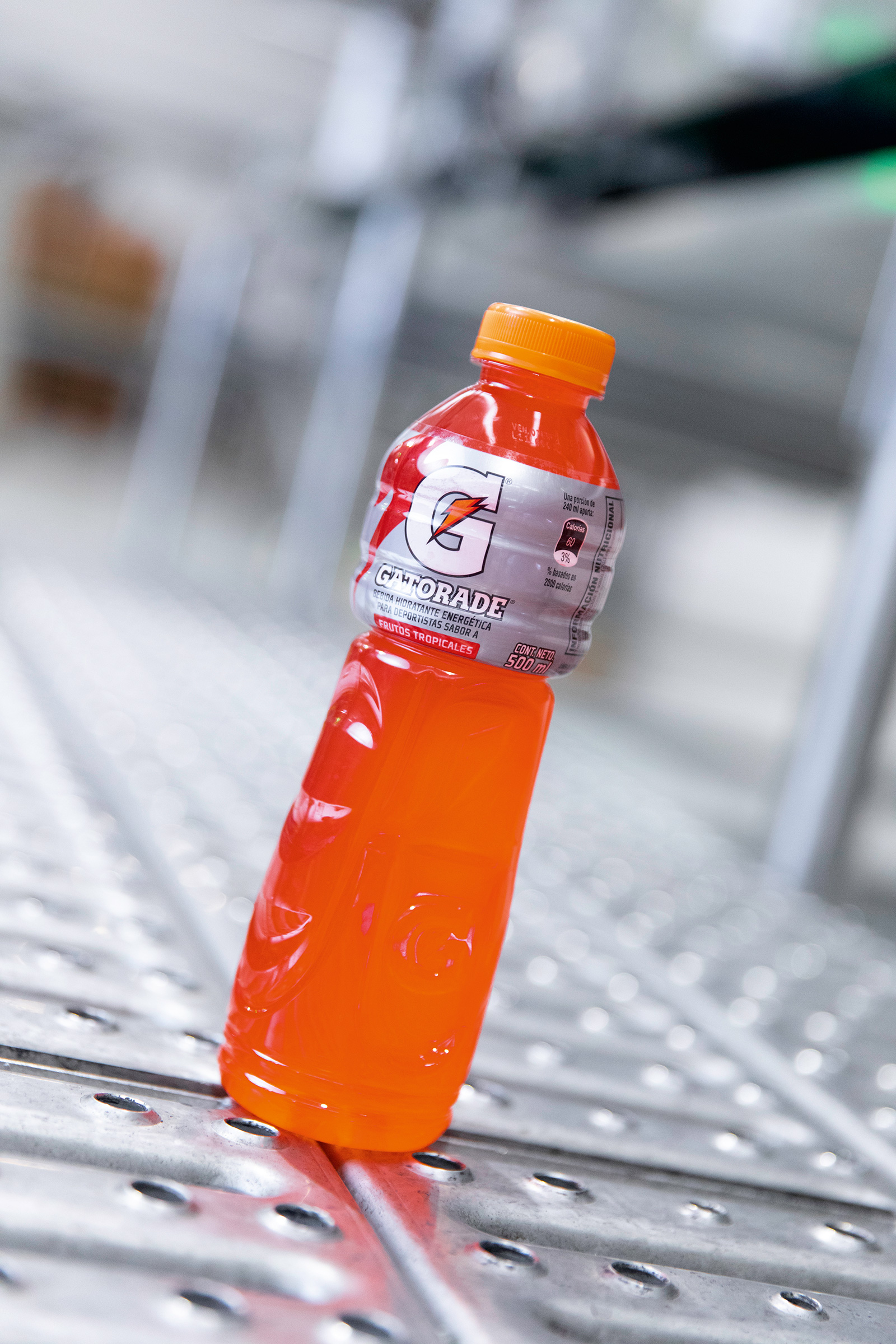 a bottle of orange liquid