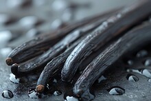 a close up of a group of vanilla beans