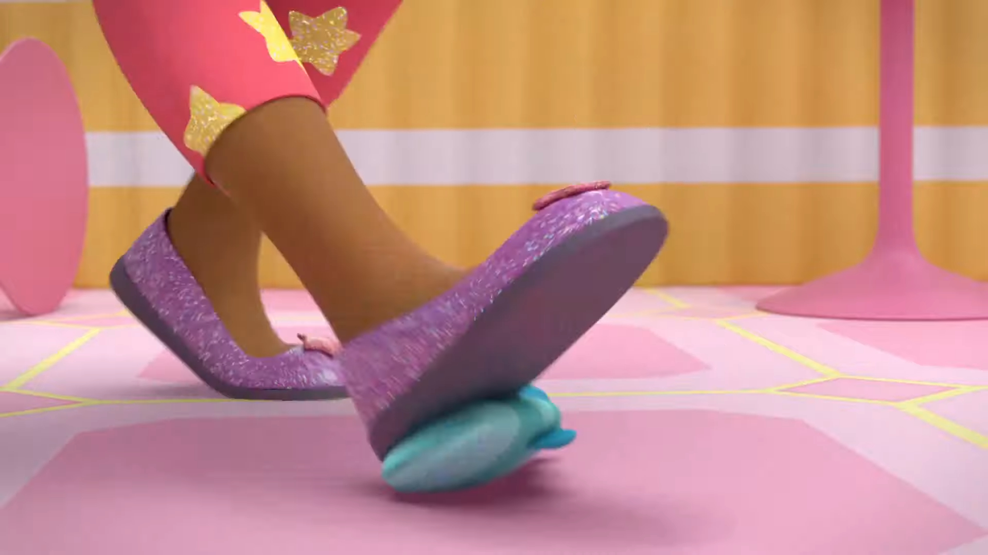 a close up of a cartoon character's feet