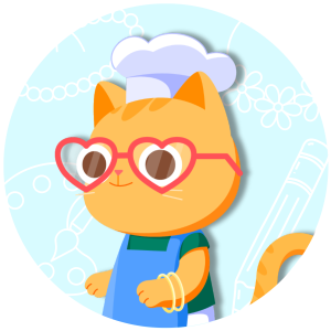 a cartoon of a cat wearing glasses
