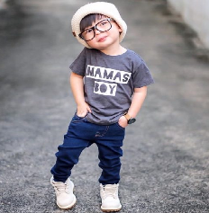 a child standing on a road