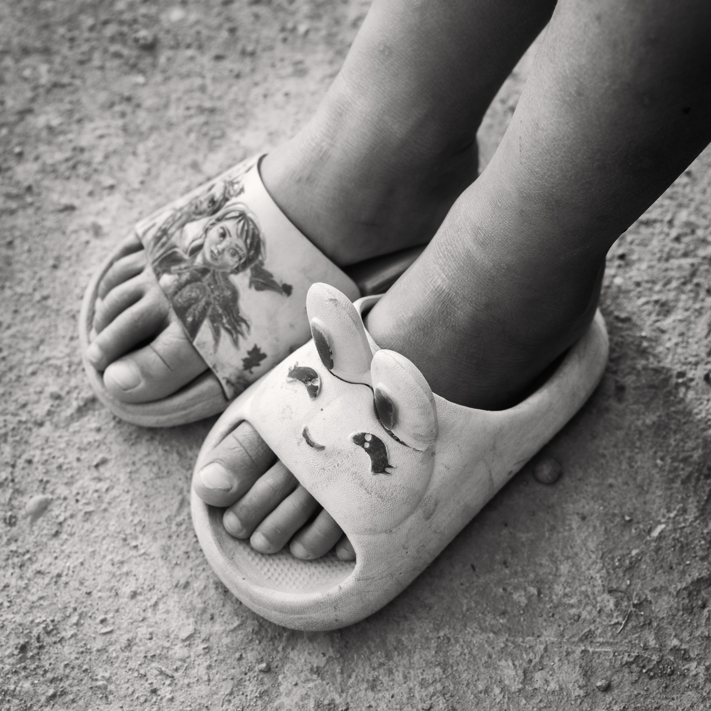 a pair of feet wearing sandals
