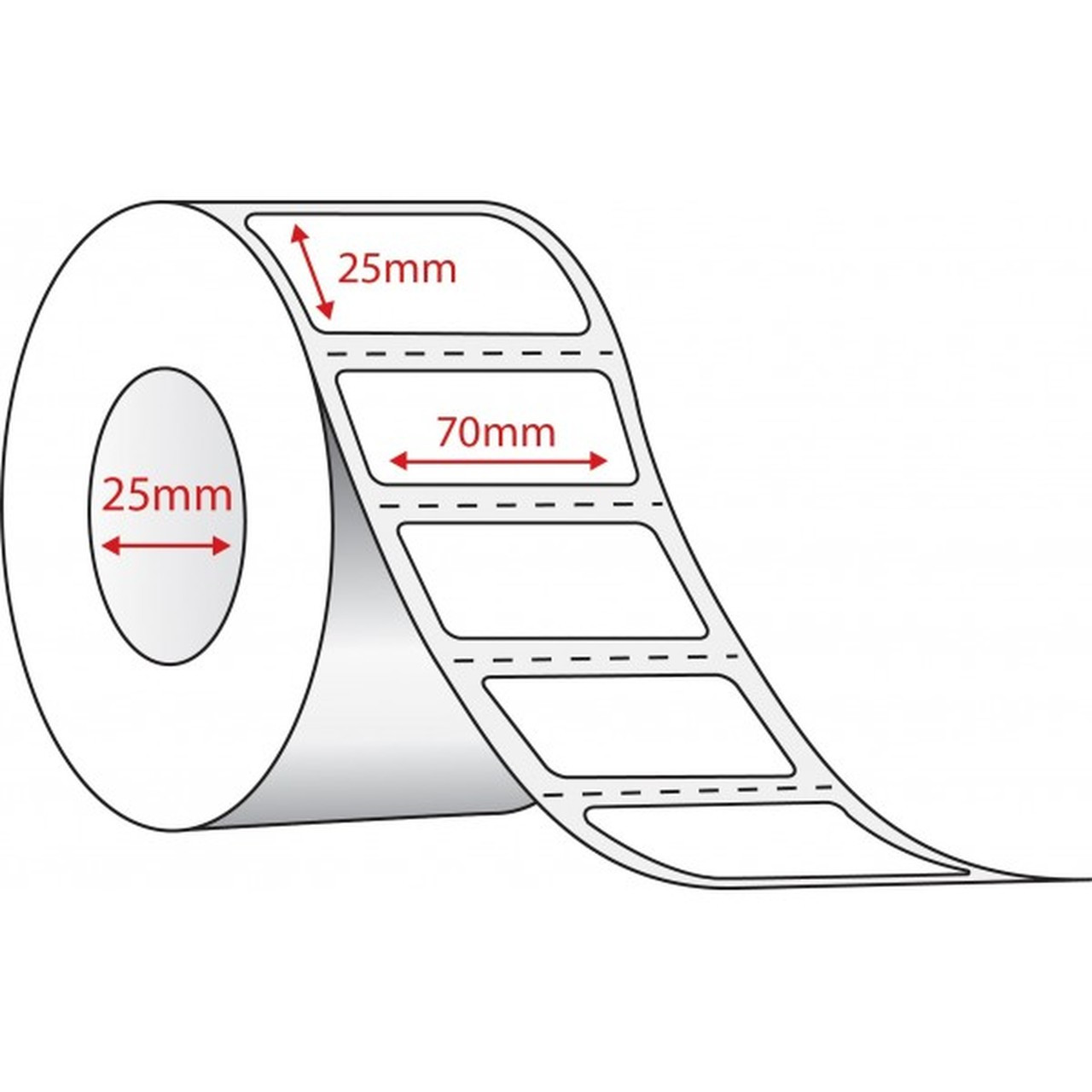 a roll of tape with labels