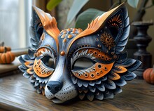 a mask on a table