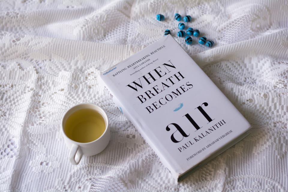 a book and a cup of tea