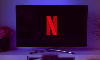 a tv screen with a logo
