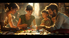 a group of people playing a board game