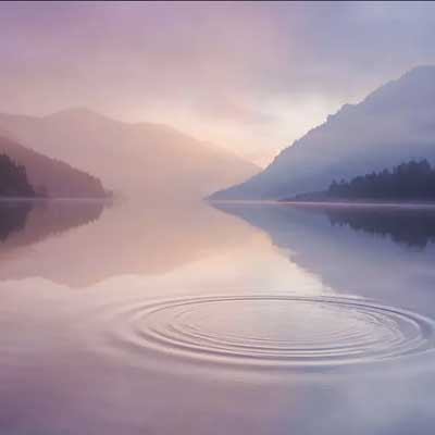 a ripples in a lake