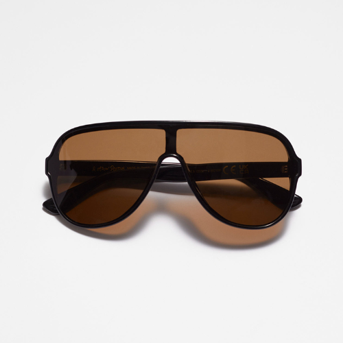 a pair of sunglasses with brown lenses