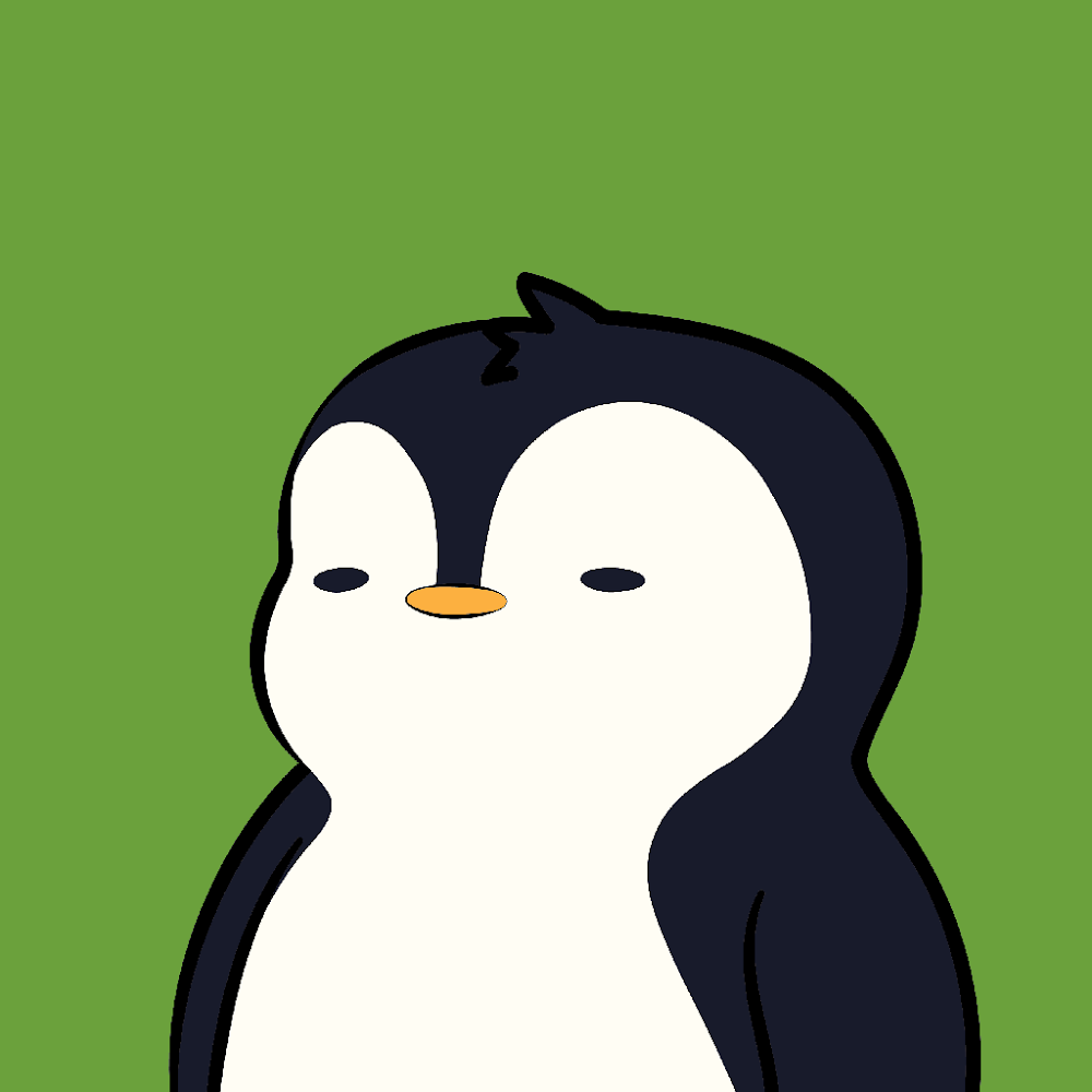 cartoon penguin with a green background