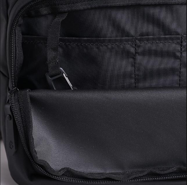 a black bag with a zipper