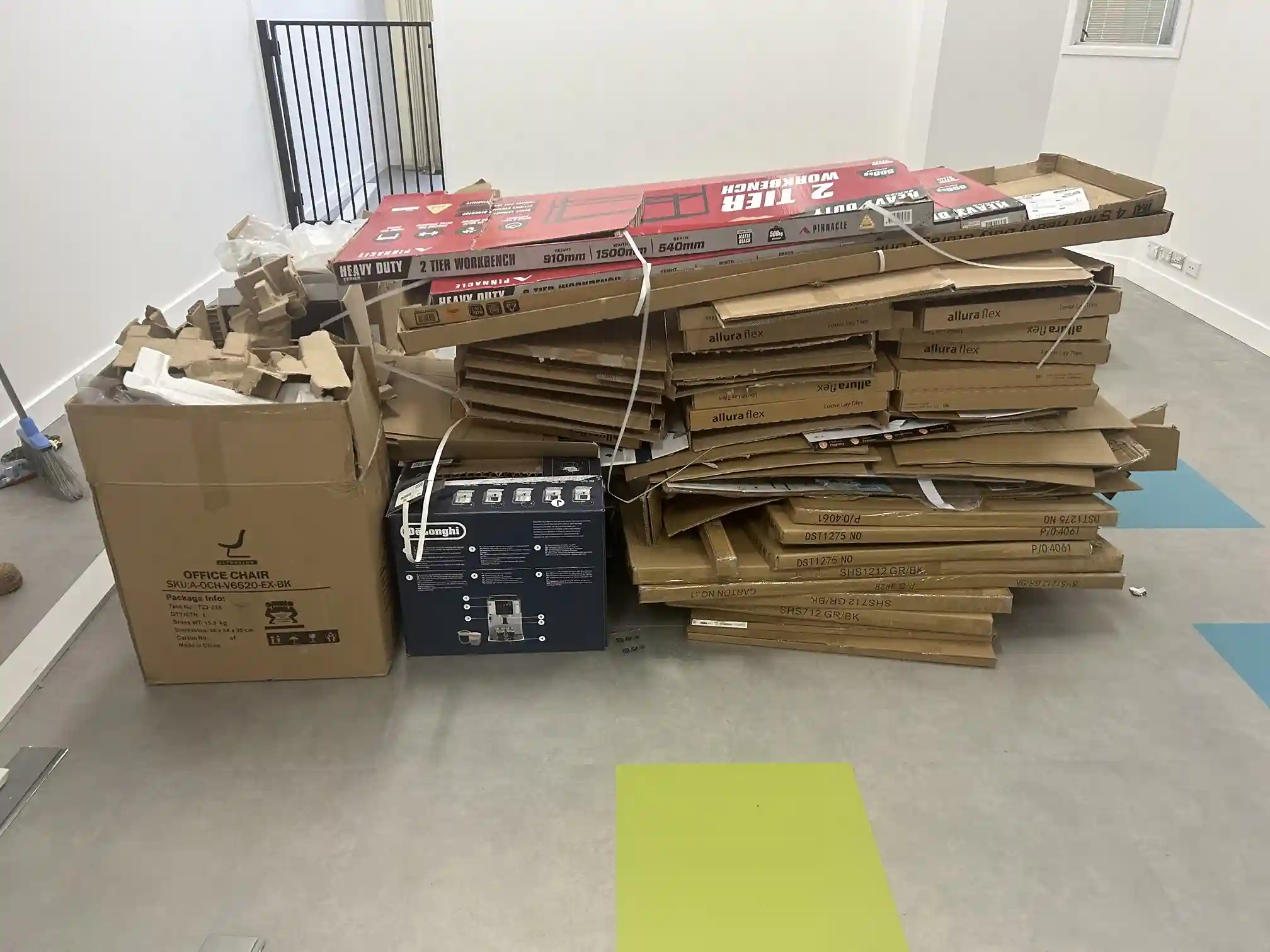 a pile of cardboard boxes