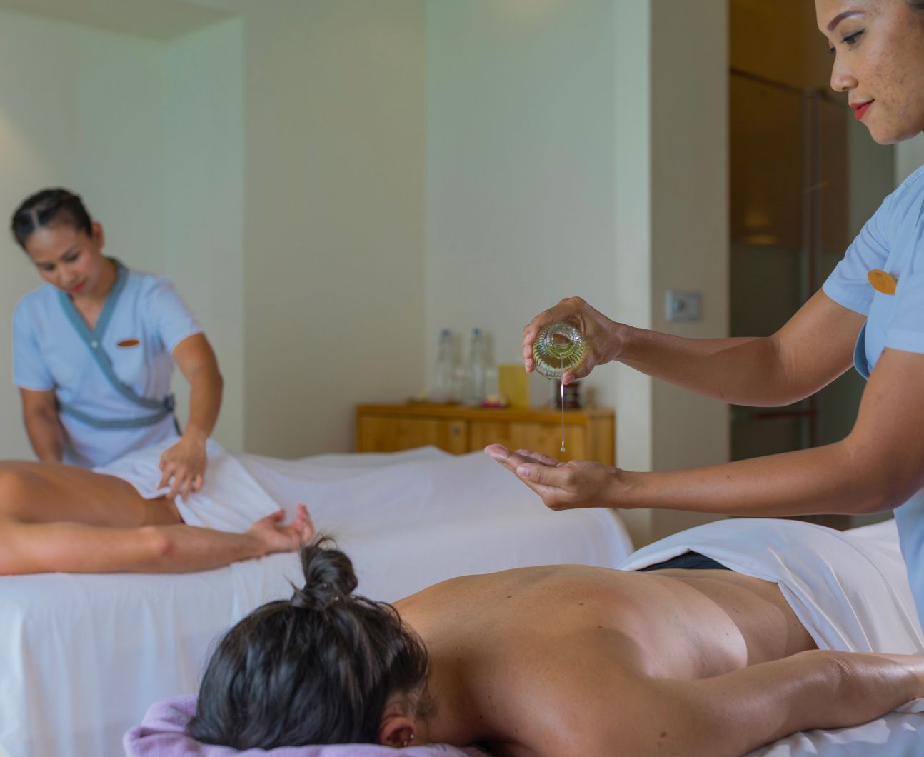 a woman getting a massage