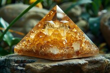 a pyramid on a rock