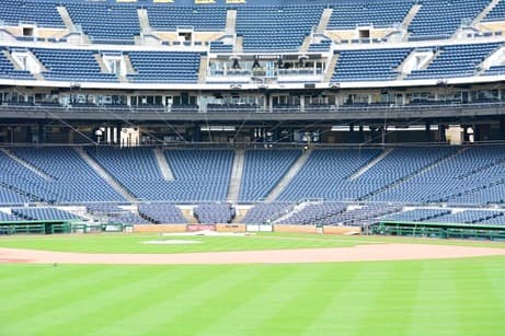 a baseball stadium with empty seats