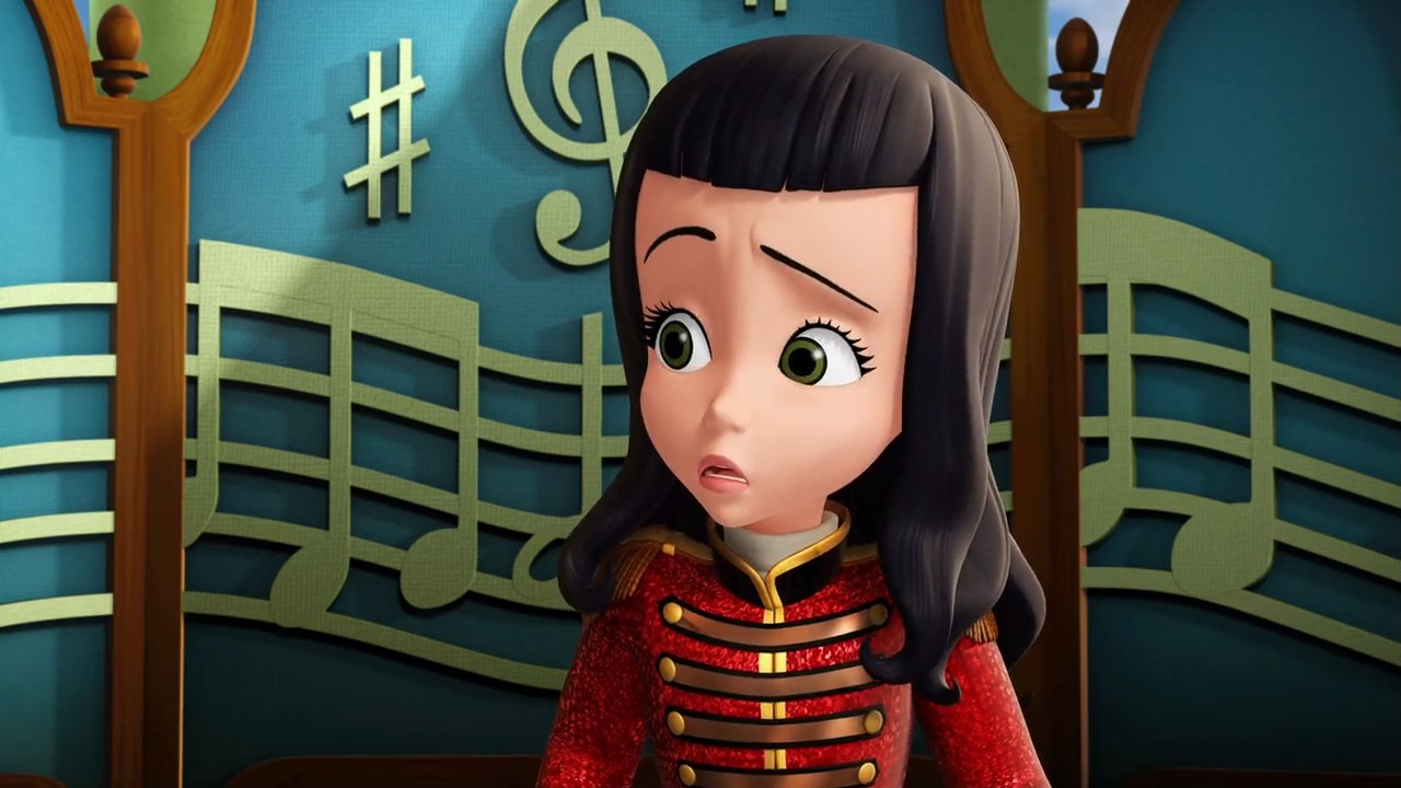 a cartoon character in a red uniform